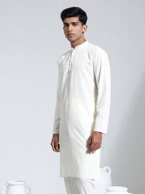  men's cream crepe kurta 2