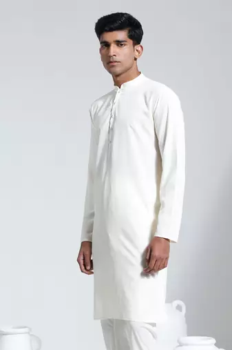  men's cream crepe kurta