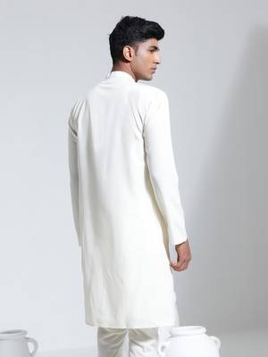  men's cream crepe kurta 3