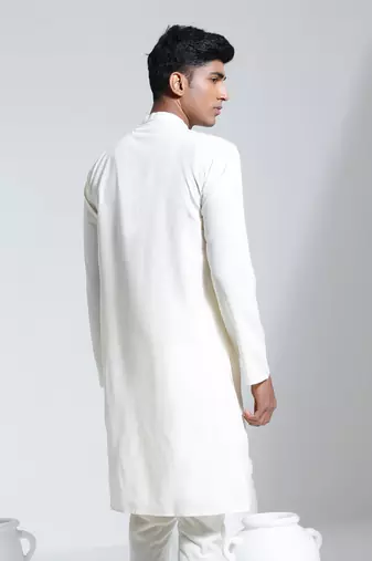 men's cream crepe kurta