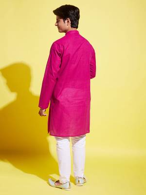  purple and white pure cotton kurta pyjama set 3