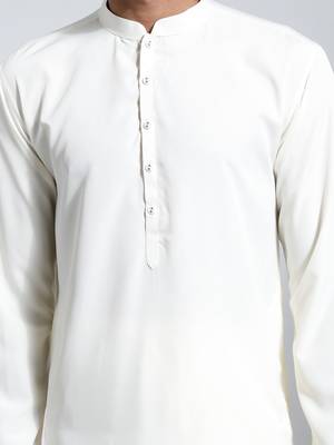  men's cream crepe kurta 4