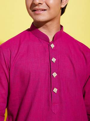  purple and white pure cotton kurta pyjama set 4