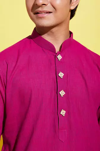  purple and white pure cotton kurta pyjama set
