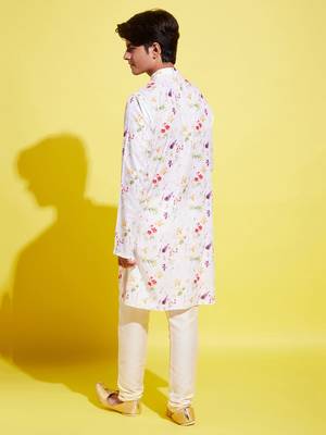  multicolor-base-cream cotton blend kurta pyjama set 3