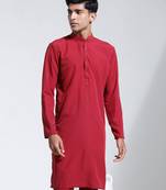  men's maroon crepe kurta
