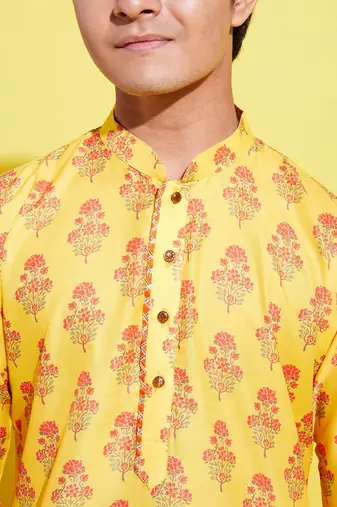  multicolor-base-mustard and cream kurta patiala set