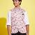 Vastramay yuva boys' multicolor-base-pink nehru jacket