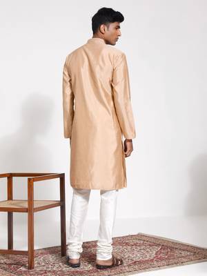  cream silk blend kurta pyjama set 3