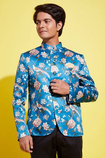 Vastramay yuva boys' turquoise jodhpuri