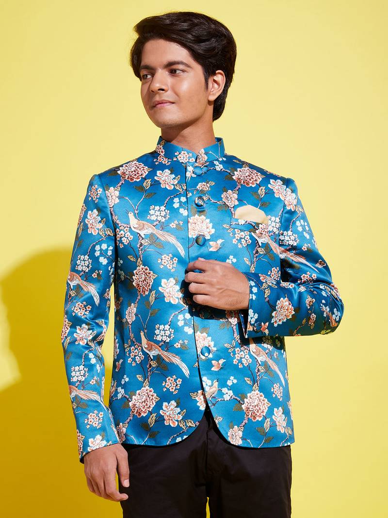 Vastramay yuva boys' turquoise jodhpuri