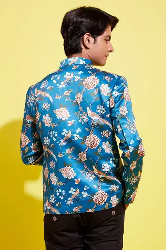 Vastramay yuva boys' turquoise jodhpuri
