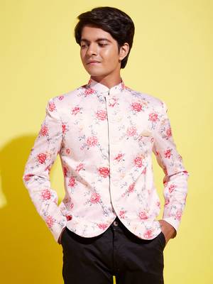 Vastramay yuva boys' multicolor-base-peach jodhpuri 1