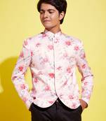 Vastramay yuva boys' multicolor-base-peach jodhpuri