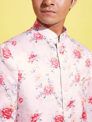 Vastramay yuva boys' multicolor-base-peach jodhpuri 4