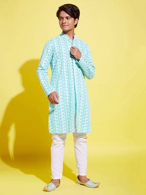  green and white kurta pyjama set 1