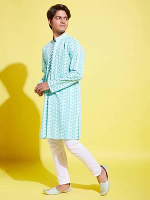  green and white kurta pyjama set 2