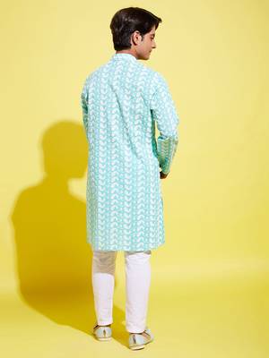  green and white kurta pyjama set 3
