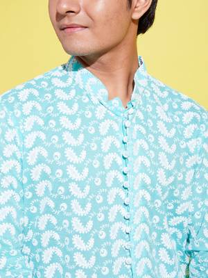  green and white kurta pyjama set 4