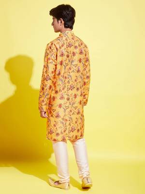 multicolor-base-mustard and cream kurta pyjama set 3