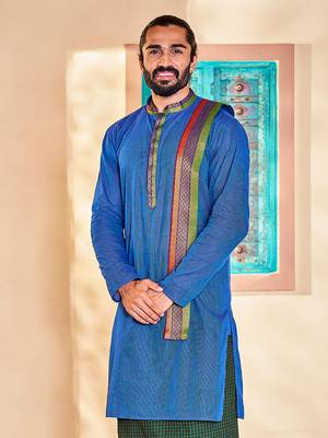  blue cotton kurta 1