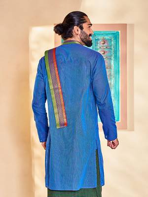  blue cotton kurta 2
