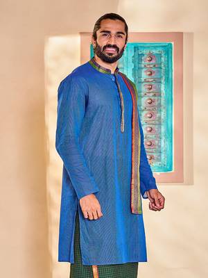  blue cotton kurta 3