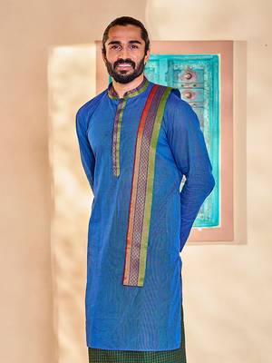  blue cotton kurta 4