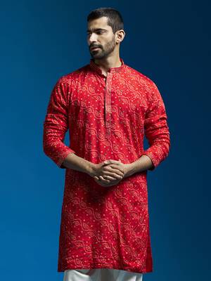  red chinon kurta Only 1