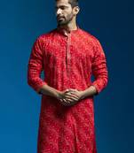  red chinon kurta Only