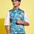 Vastramay yuva boys' multicolored-base-turquoise nehru jacket