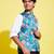 Vastramay yuva boys' multicolored-base-turquoise nehru jacket