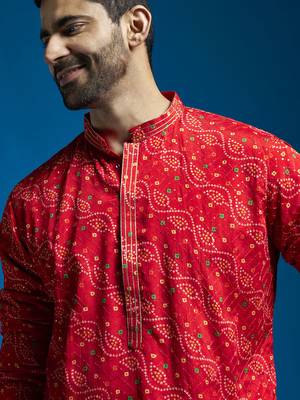  red chinon kurta Only 2