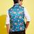 Vastramay yuva boys' multicolored-base-turquoise nehru jacket