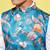 Vastramay yuva boys' multicolored-base-turquoise nehru jacket