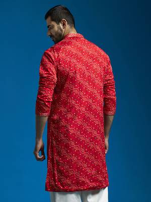  red chinon kurta Only 4
