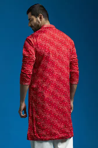  red chinon kurta Only