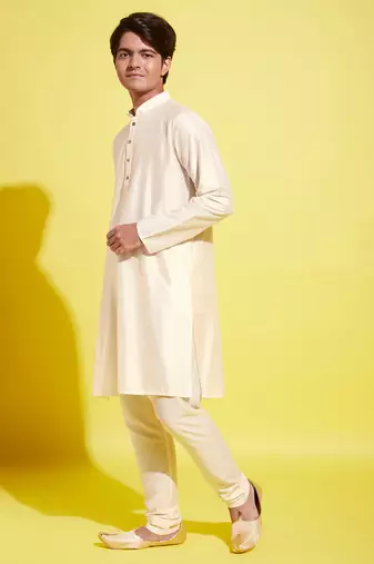 Jbn creationcream kurta pyjama set