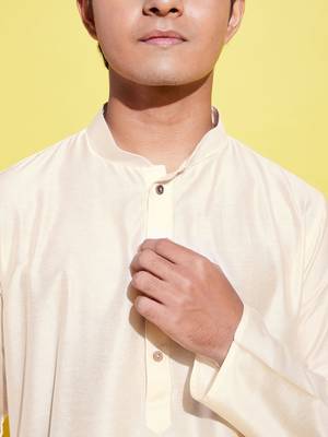 Jbn creationcream kurta pyjama set 4