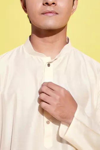 Jbn creationcream kurta pyjama set