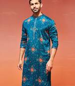  turquoise chinon kurta