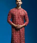 red chinon kurta