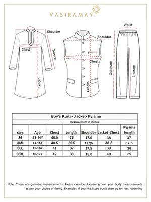  peach and cream jacket, kurta and pyjama set 5