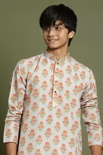 multicolor-base-beige and cream kurta patiala set