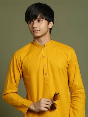  mustard and white kurta pyjama set 4