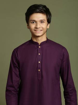  yuva boys' purple and white kurta pyjama set 4