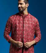  red - nehru jacket