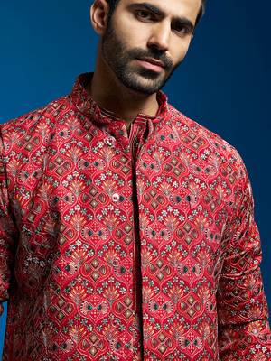  red - nehru jacket 2