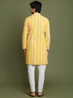  orange and white kurta pyjama set 3