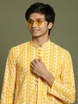  orange and white kurta pyjama set 4